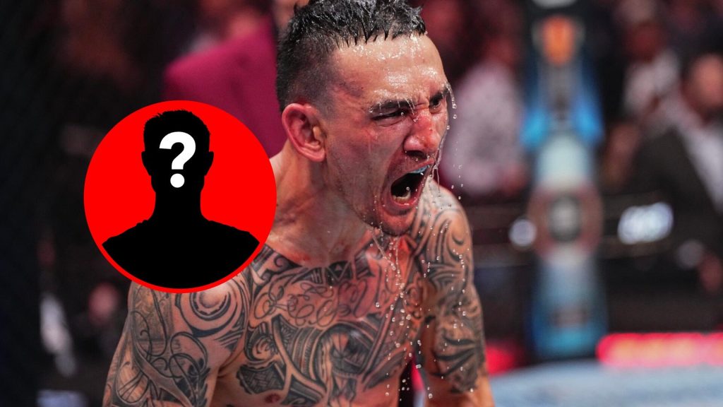 Max Holloway at UFC 300, with mystery inset