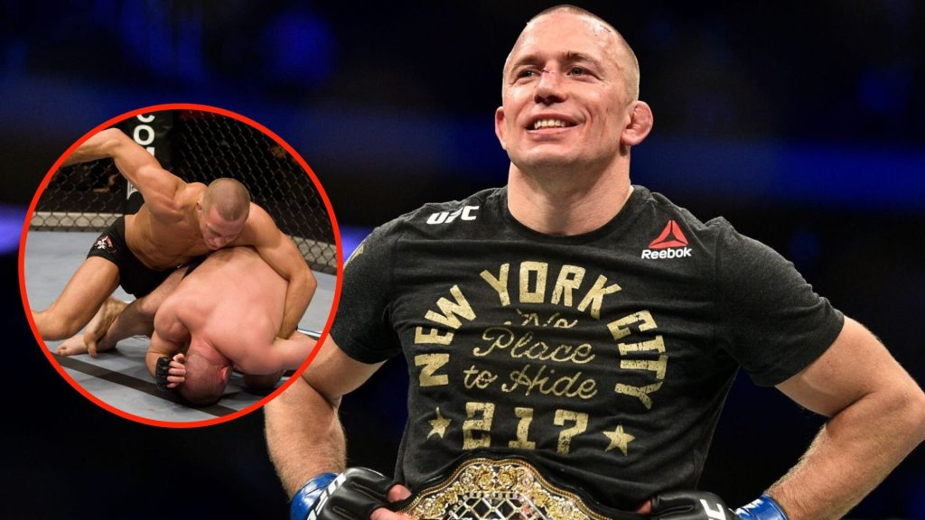5 Georges St-Pierre fights every UFC fan has to watch including his shock knockout defeat to Ultimate Fighter winner Georges St-Pierre celebrates after beating Michael Bisping at UFC 217 and Georges St-Pierre punches Matt Serra