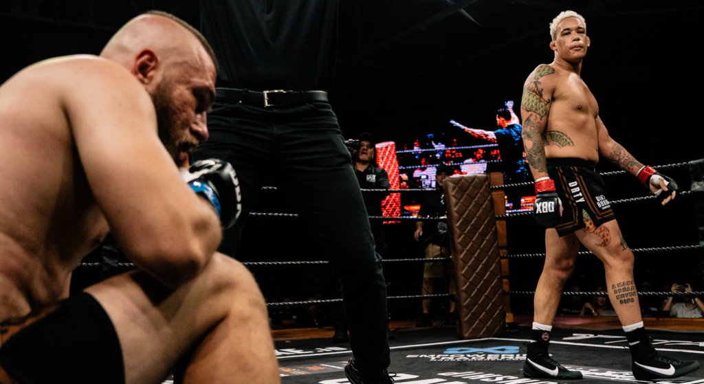 Bryan Battle walks away after stopping his opponent