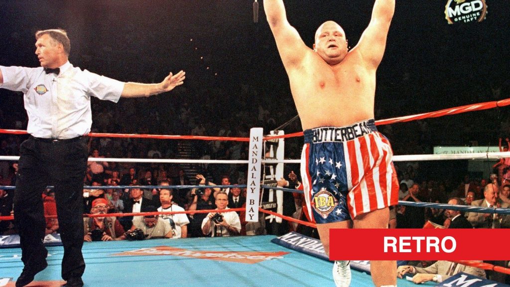 Butterbean fought Larry Holmes and World’s Strongest Man 'Butterbean' Eric Esch celebrates a win in the boxing ring