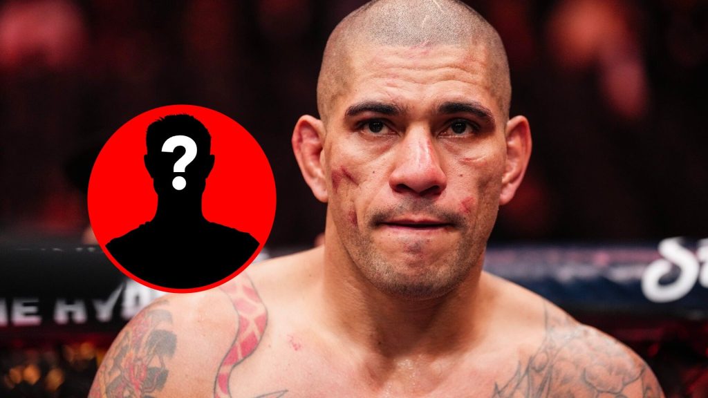 Image of Alex Pereira following title loss at UFC 313, with mystery inset