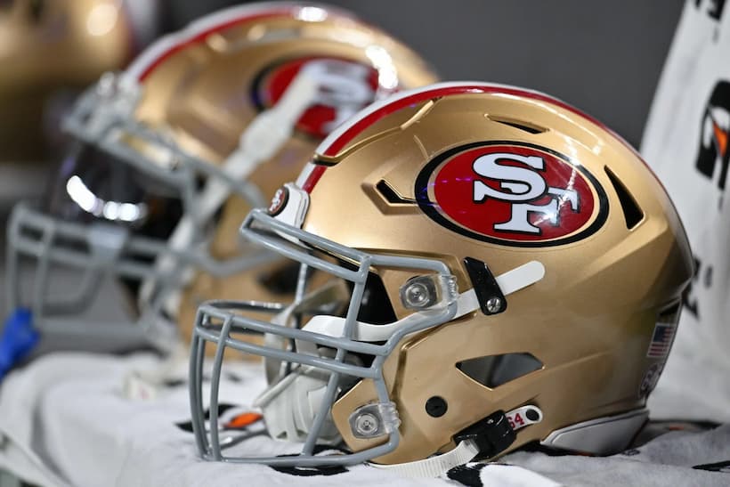 Injuries continue to pile up at WR for the 49ers ahead of the 2025 season 49ers helmet pic