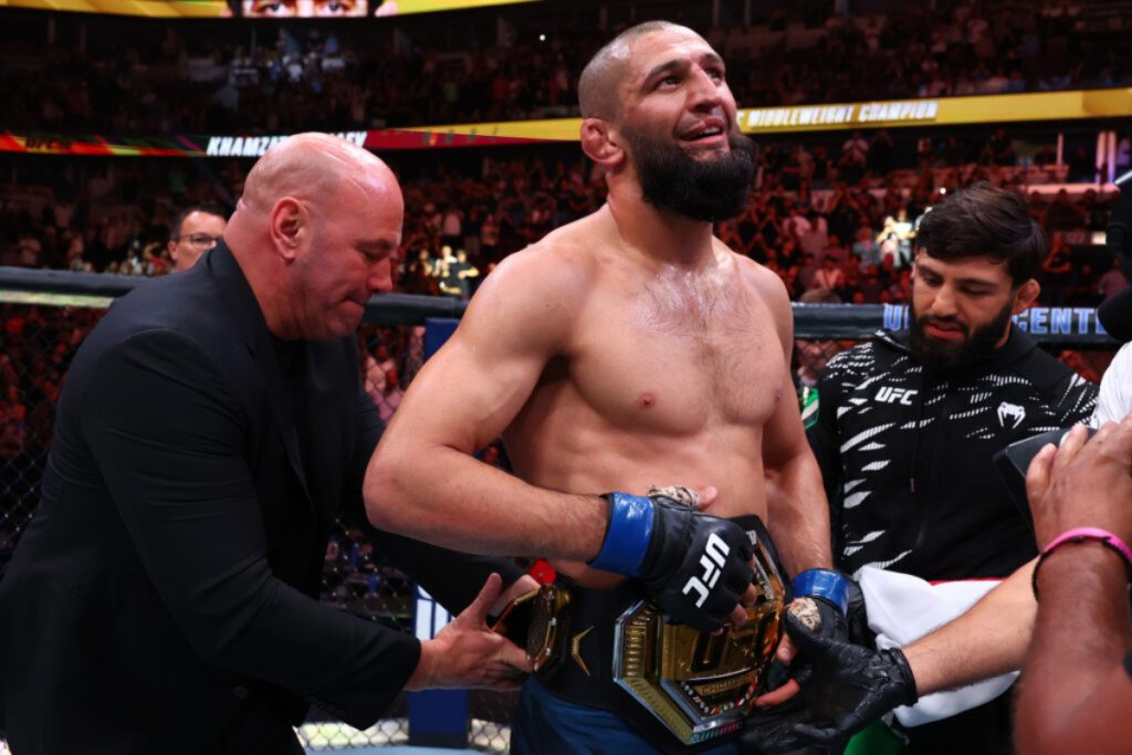 Khamzat Chimaev will ‘drown’ against rising star following UFC 319 title win Khamzat Chimaev UFC 319 win