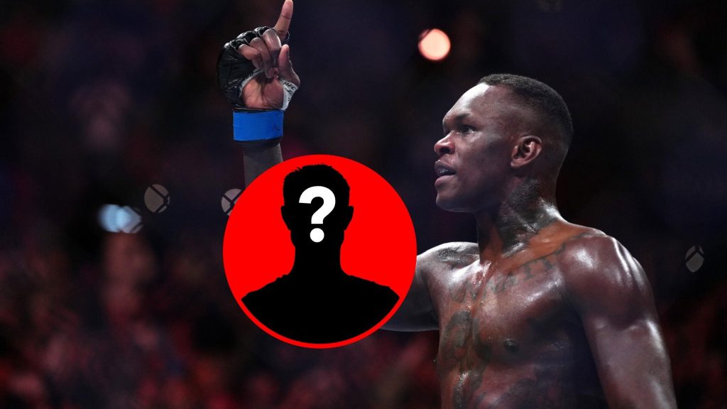 Israel Adesanya at UFC 287, with mystery inset