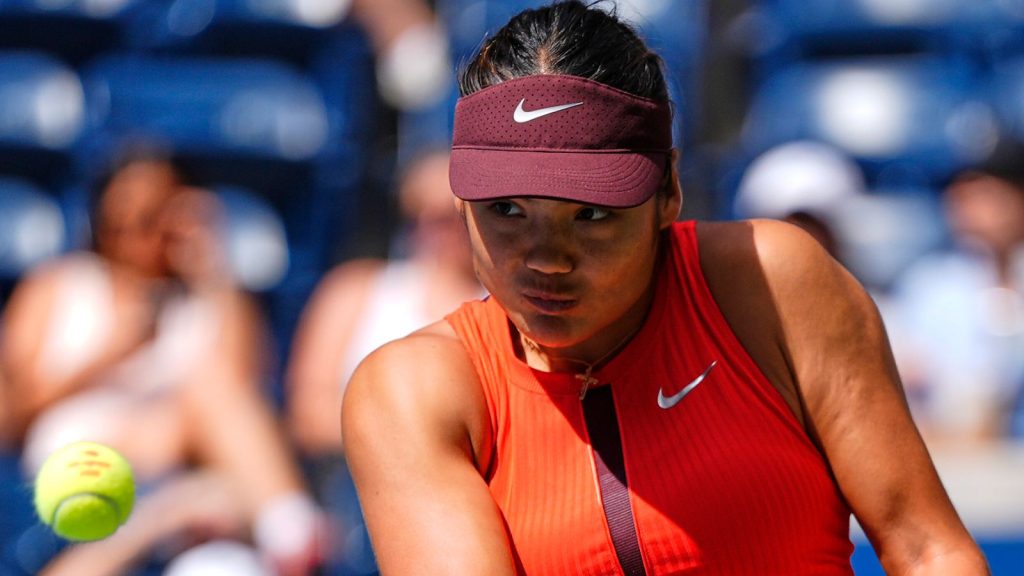Emma Raducanu in action at the 2025 US Open in New York