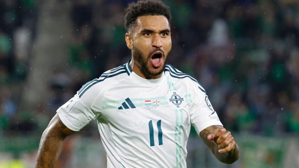 Germany shocked by Slovakia as Northern Ireland go top of Group A in World Cup qualifying | Football News Northern Ireland's Jamie Reid celebrates after scoring the opening goal against Luxembourg. (AP Photo/Geert Vanden Wijngaert)