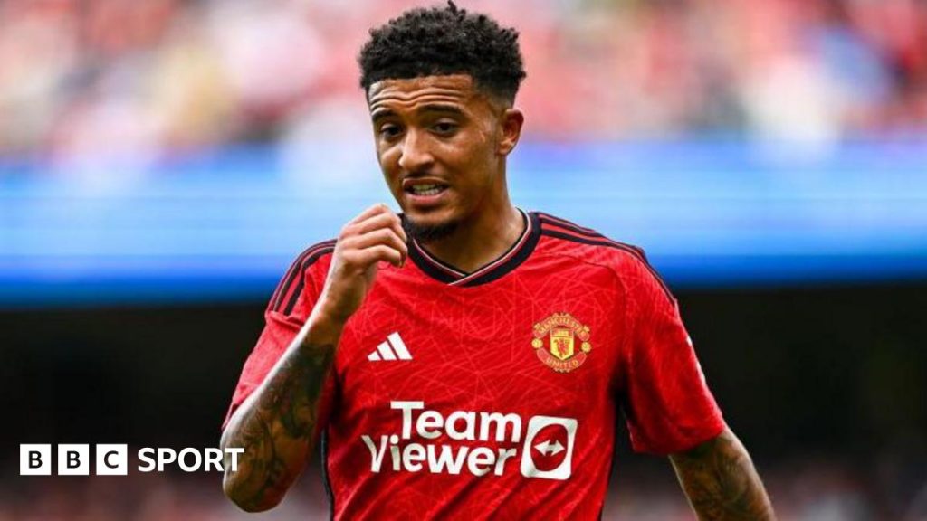 Jadon Sancho in action for Manchester United