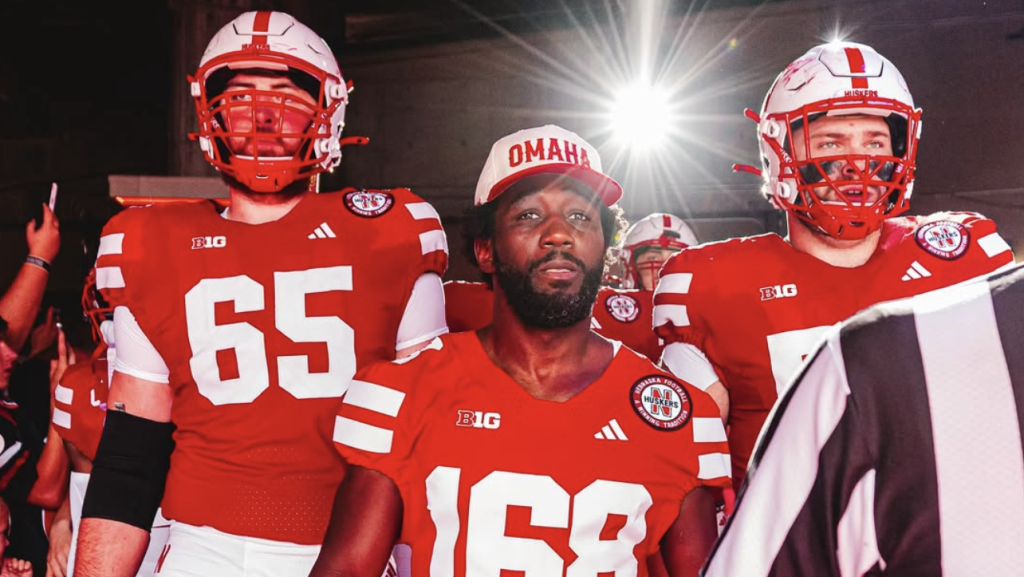 Terence Crawford celebrates Canelo win at Nebraska football game
