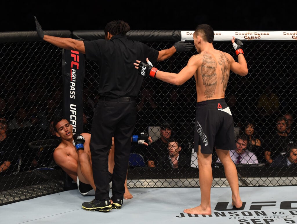 All you need to know about Charles Oliveira’s fight with Max Holloway ahead of potential BMF rematch Charles Oliveira on the floor after suffering an injury against Max Holloway at UFC Fight Night