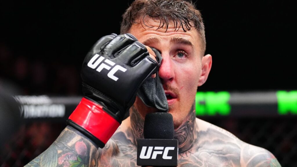 Aspinall-Gane ruled no contest after eye poke in UFC title bout Aspinall-Gane ruled no contest after eye poke in UFC title bout