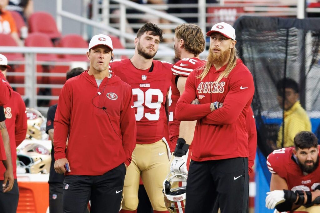 Brock Purdy, George Kittle back at 49ers practice; Ricky Pearsall still out