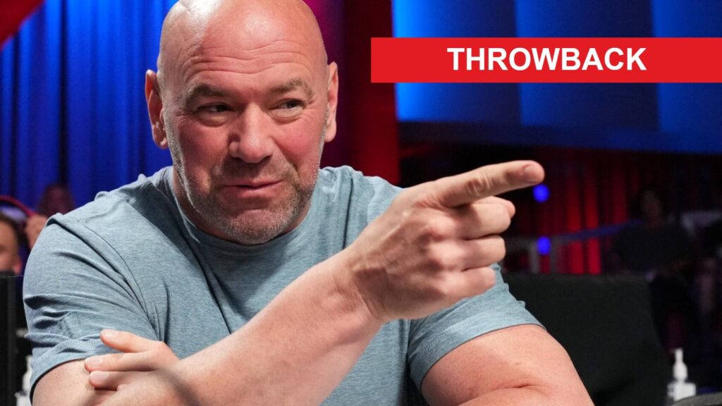 Dana White reacts to fight at Dana White's Contender Series, inset throwback banner
