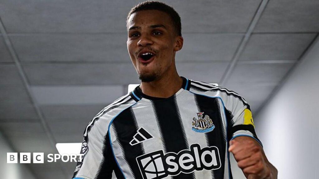 Malick Thiaw: How Newcastle defender became ‘mentality monster’ Malick Thiaw celebrates after Newcastle United's win against Nottingham Forest