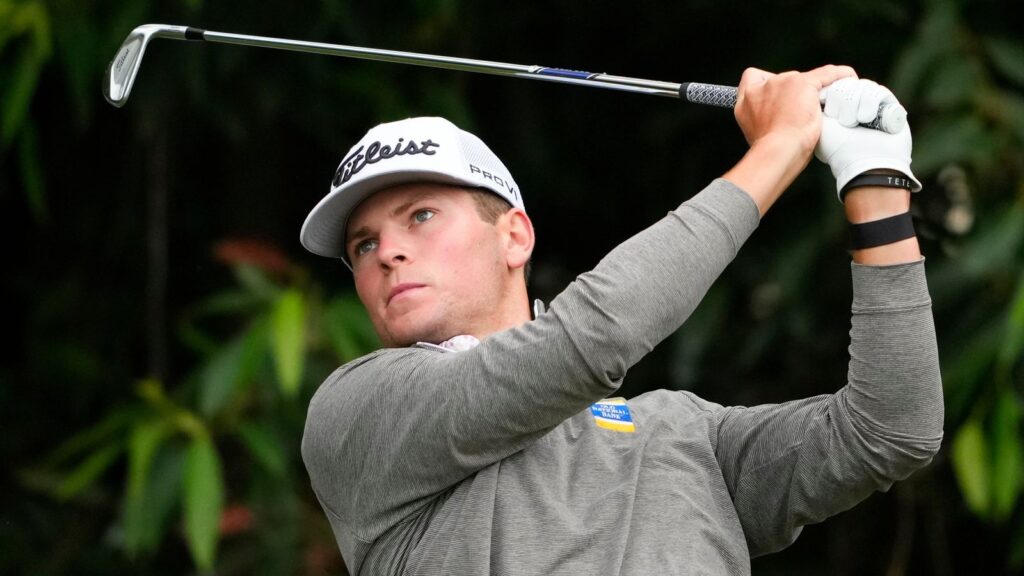 Michael Brennan wins Bank of Utah Championship in first PGA Tour start as a professional | Golf News FILE - Michael Brennan watches his tee shot on the sixth hole during the first round of the U.S. Open golf tournament at Los Angeles Country Club, June 15, 2023, in Los Angeles. (AP Photo/Lindsey Wasson, File)