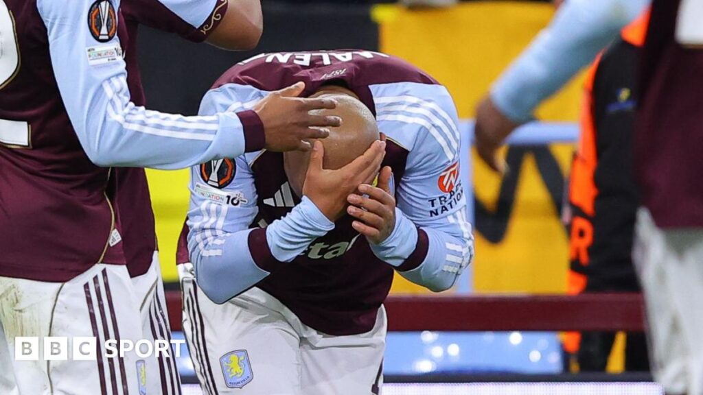 Donyell Malen hit by cup as Aston Villa game halted because of crowd trouble Donyell Malen