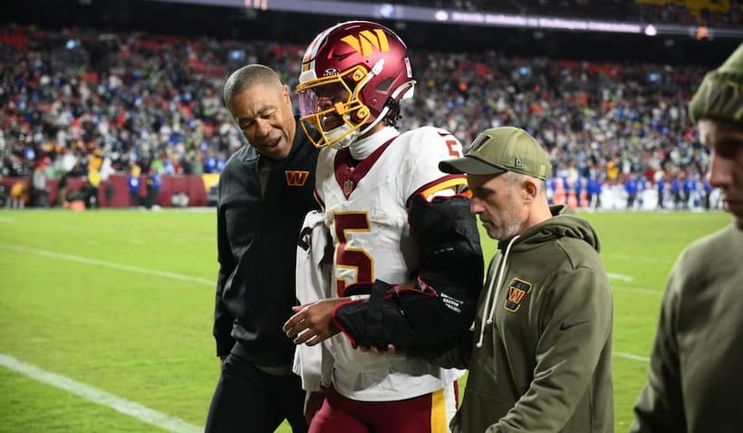 Three Washington Commanders players suffered a season-ending injury in Week 9 Jayden Daniels Commanders pic
