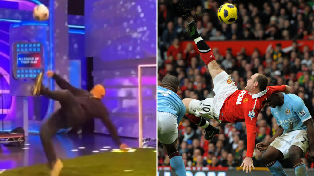Wayne Rooney stuns TV stars with brilliant overhead kick as Man Utd legend recreates famous derby goal