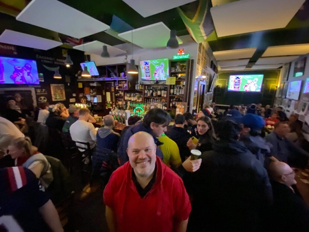 At Milan sports bar, Super Bowl 60 packs house with Winter Olympic nomads