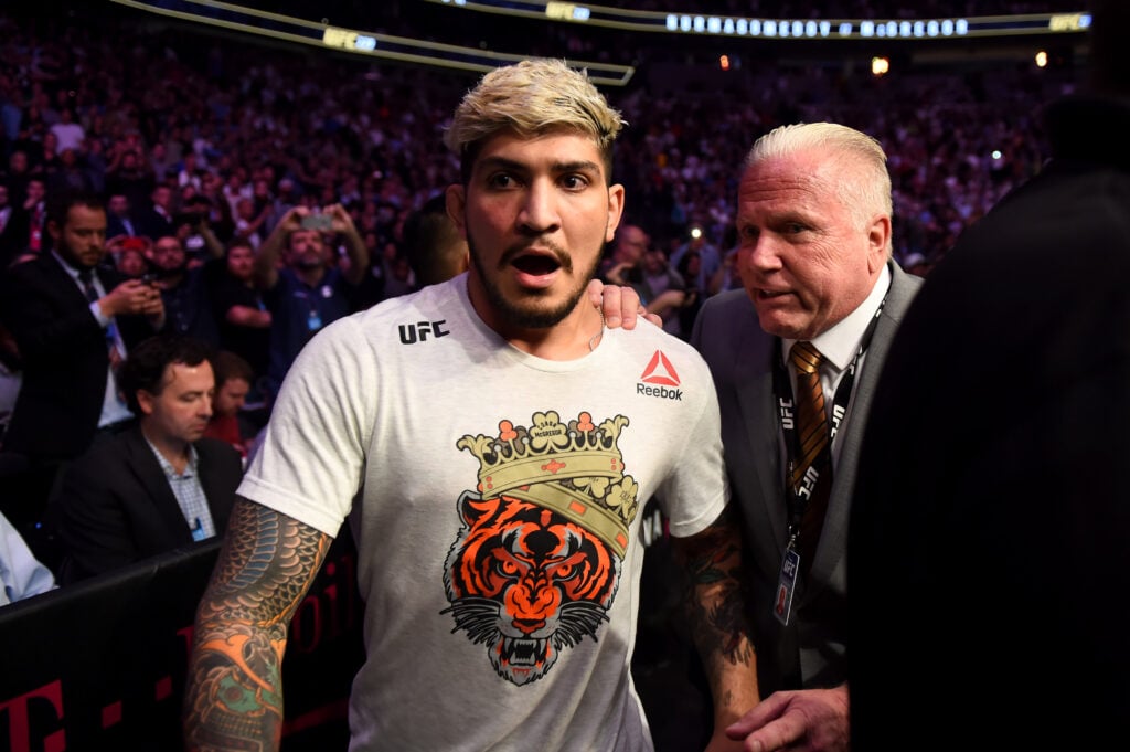 Colby Covington and Dillon Danis separated by security after press conference becomes personal Dillon Danis looks shocked after being attacked by Khabib Nurmagomedov at UFC 229