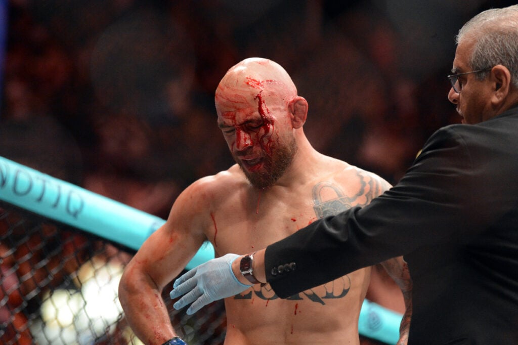 UFC has reportedly decided between Movsar Evloev and Jean Silva for the Alexander Volkanovski fight A bloodied Jean Silva reacts after being finished by Diego Lopes in their main event fight at Noche UFC