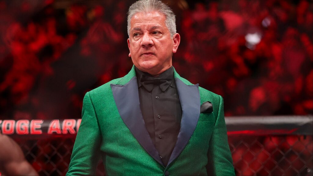 Bruce Buffer in the Octagon at UFC Seattle