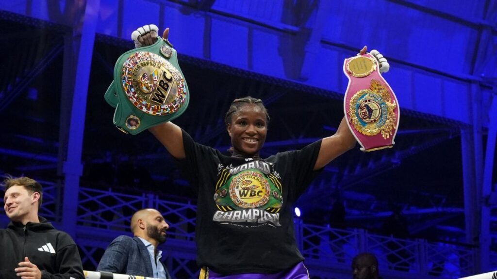 Caroline Dubois beats Terri Harper to unify world lightweight titles