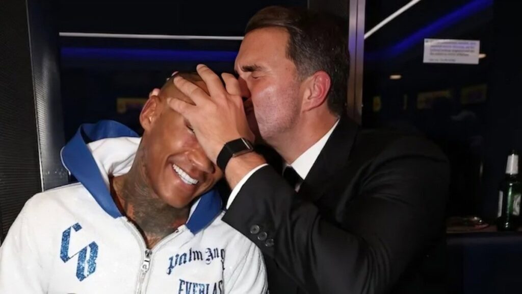 Eddie Hearn shares a close moment with Conor Benn during their time working together before their relationship breakdown