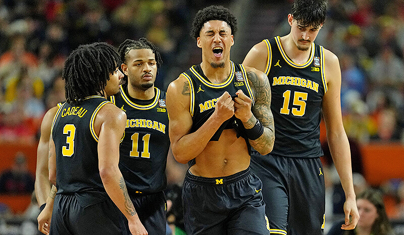 Michigan Opens as the Favorite Over UConn in the National Championship March Madness odds Yaxel Lendeborg