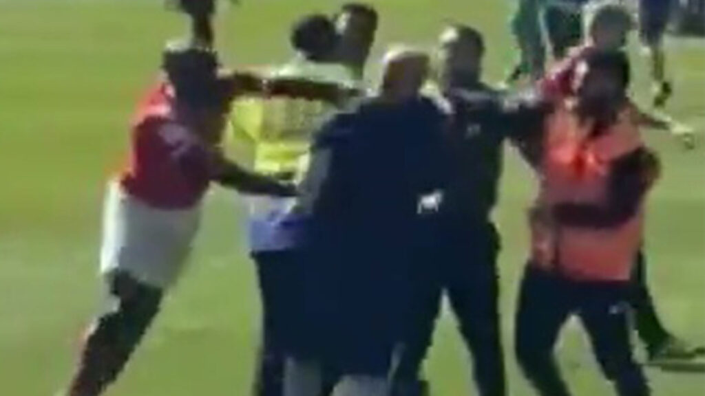 York star faces huge punishment after punching fan with huge left hook in chaotic scenes after dramatic title win