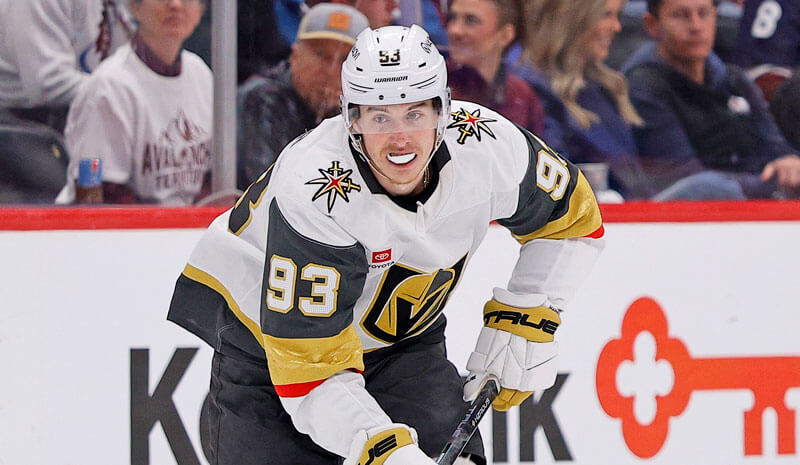 NHL Playoffs MVP Betting Lines Vegas Golden Knights forward Mitch Marner (93).