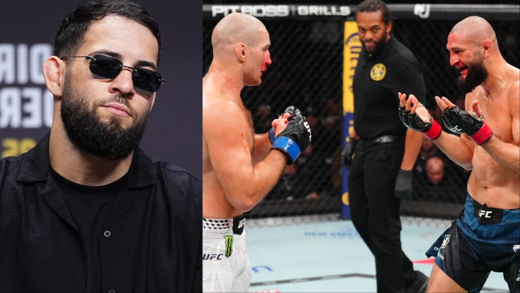 Nassourdine Imavov reacts to Sean Strickland vs. Khamzat Chimaev rematch talks after Dana White’s admission Nassourdine Imavov, Sean Strickland and Khamzat Chimaev