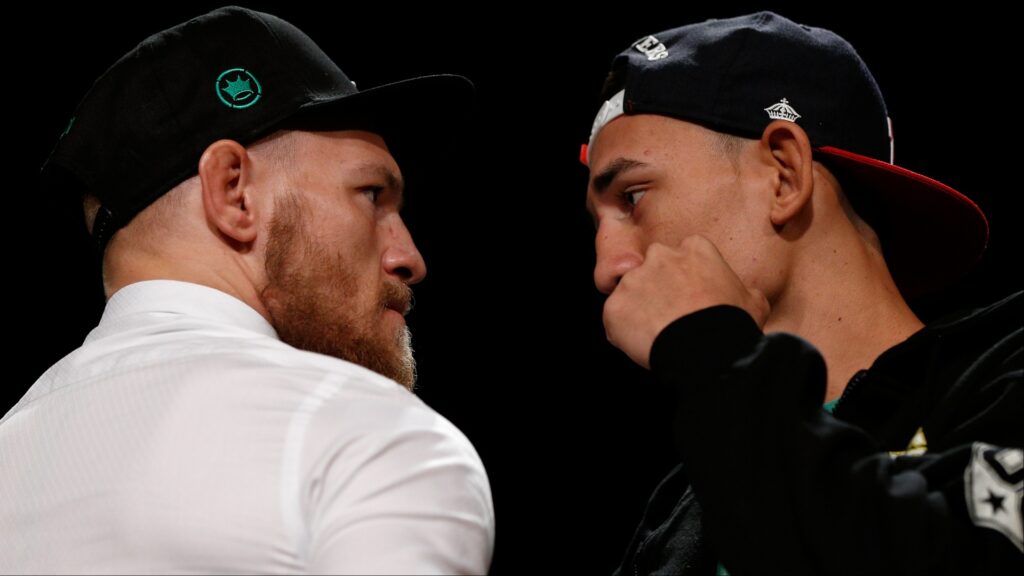 Conor McGregor and Max Holloway face off at a press conference
