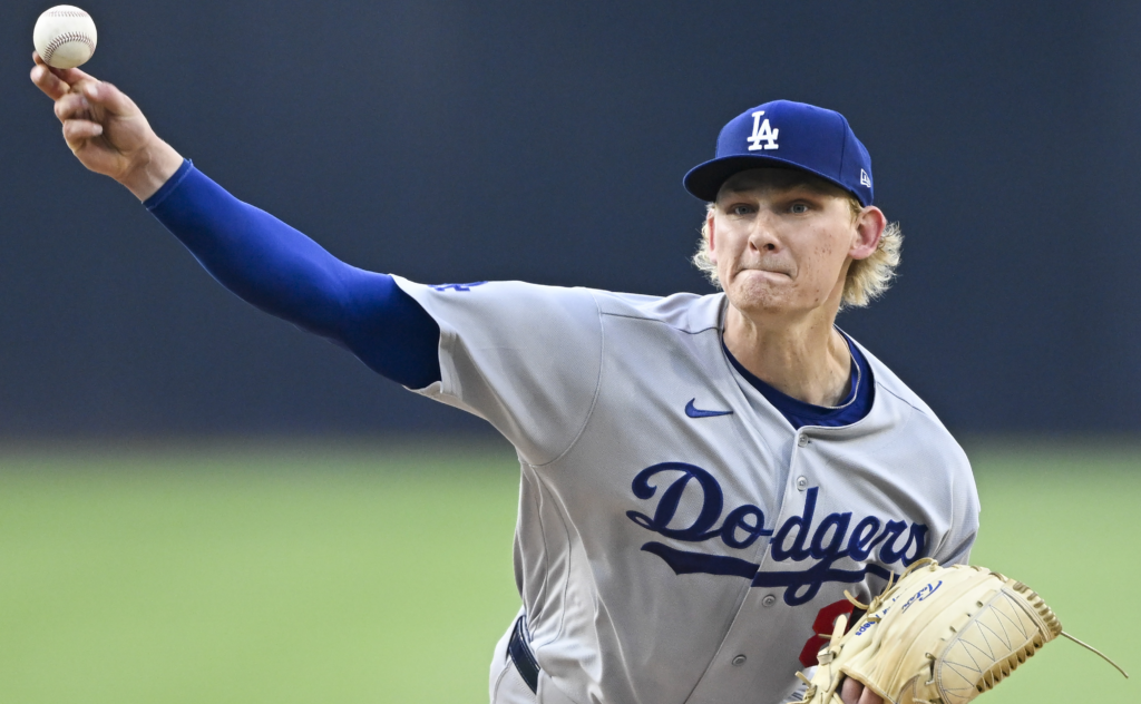 Emmet Sheehan of the Los Angeles Dodgers MLB
