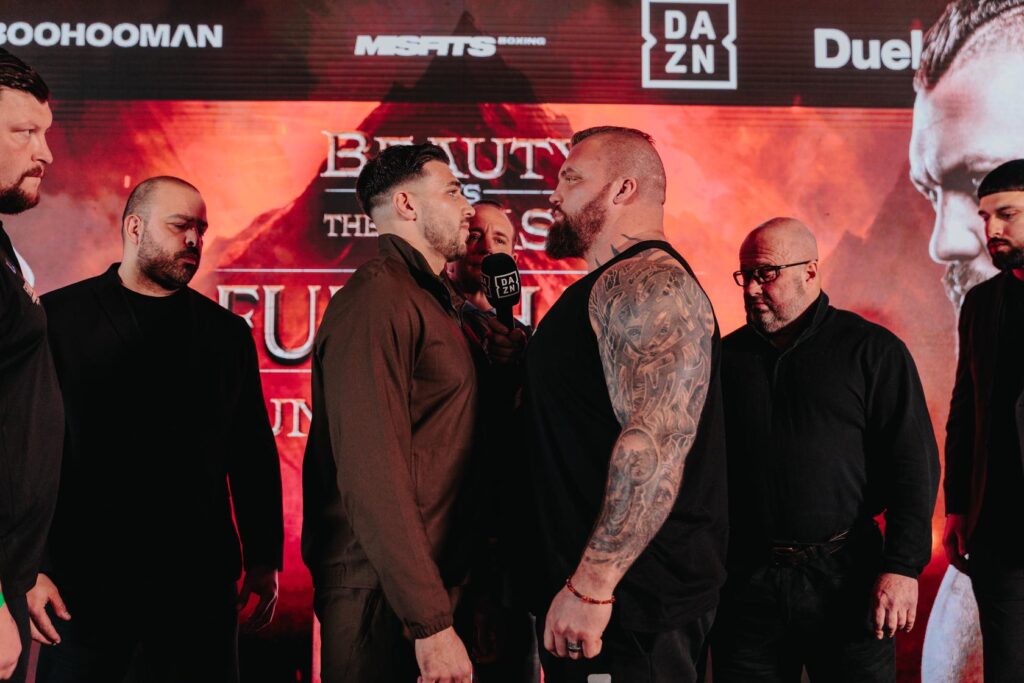 Eddie Hall vs Tommy Fury undercard grudge fight cancelled after ‘UK’s Hardest Man’ suffers cut in brawl Eddie Hall vs Tommy Fury undercard grudge fight cancelled after ‘UK’s Hardest Man’ suffers cut in brawl
