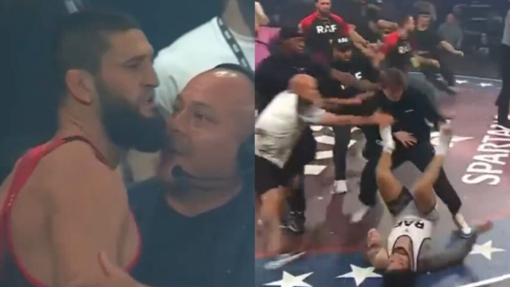 Khamzat Chimaev’s RAF 10 debut marred by chaotic brawl with Dillon Danis Khamzat Chimaev and Dillon Danis RAF 10 brawl