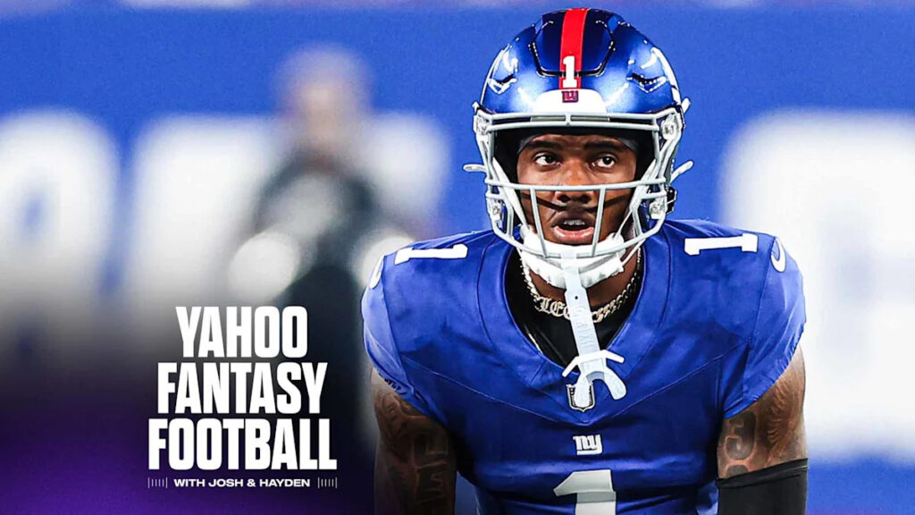 EAST RUTHERFORD, NJ - SEPTEMBER 21: Malik Nabers #1 of the New York Giants during the game against the Kansas City Chiefs on September 21, 2025 at MetLife Stadium in East Rutherford, New Jersey. (Photo by Rich Graessle/Icon Sportswire via Getty Images)