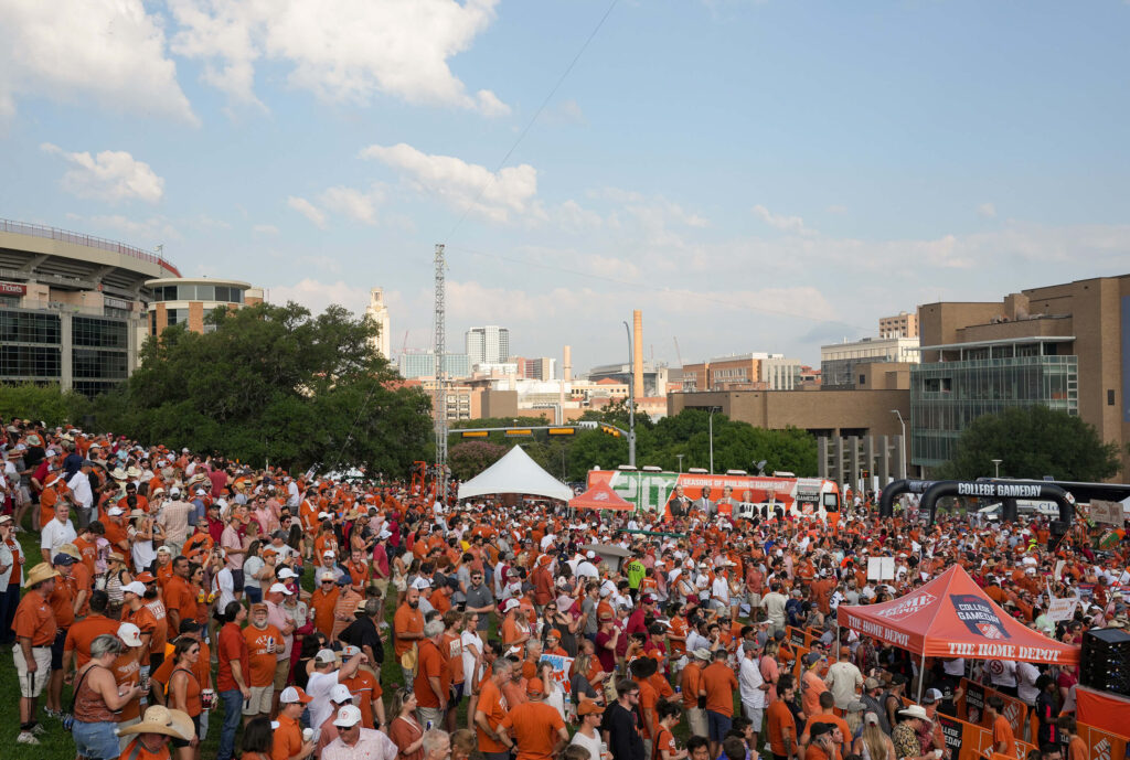 Where Is College GameDay Week 8? Ole Miss-Texas Leads College GameDay Week 8, Fans watch ESPN’s “College GameDay” before the start of Texas vs. Alabama in 2022.